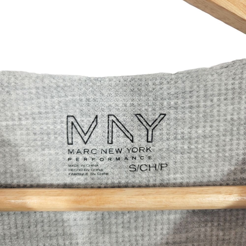 Marc New York Thermal Waffle Knit Draped Cowl Neck Tunic in Light Grey Size S - Picture 6 of 9